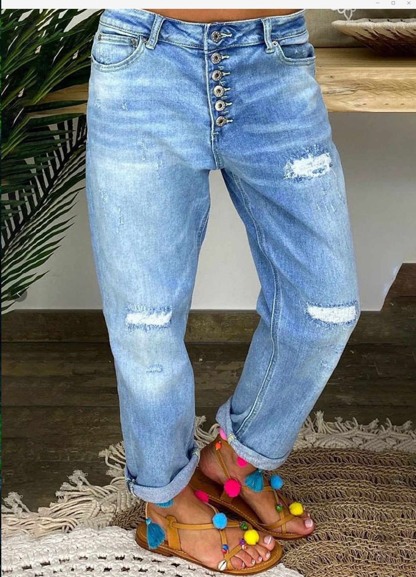 Diletta – Jeans boyfriend con bottoni a vista e dettagli vintage