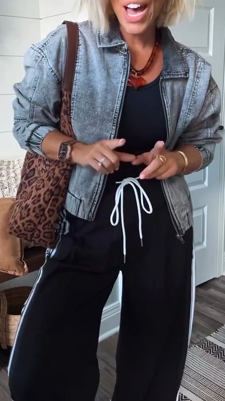 Valentinia - Giacca in Denim con Zip Senza Tempo