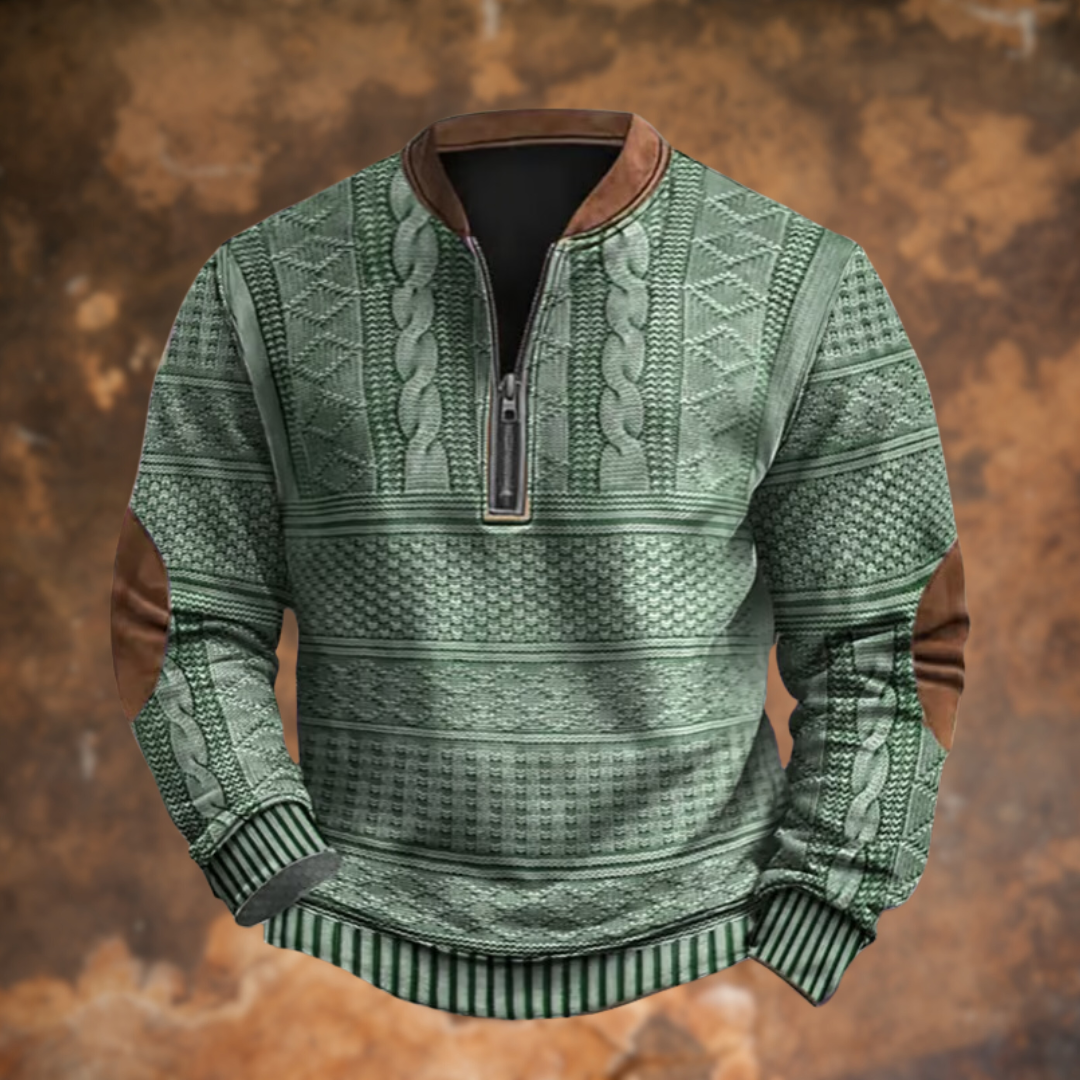 Laverio – Maglione da uomo con mezza zip
