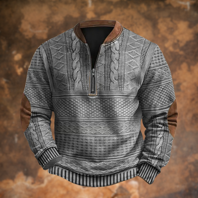 Laverio – Maglione da uomo con mezza zip