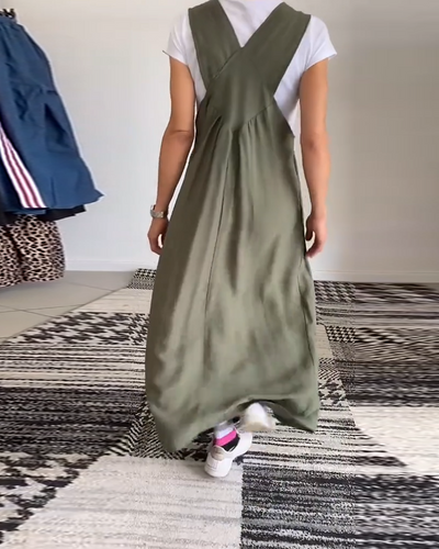 Contessa - Abito Casual a Spalline in Tinta Unita