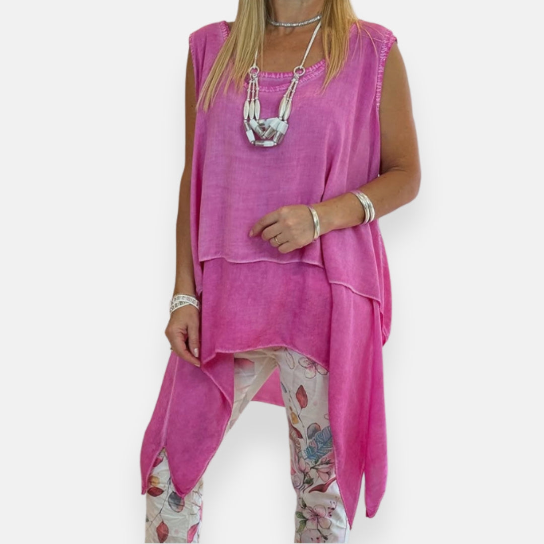 Olimpia – Top fluido a sovrapposizione elegante