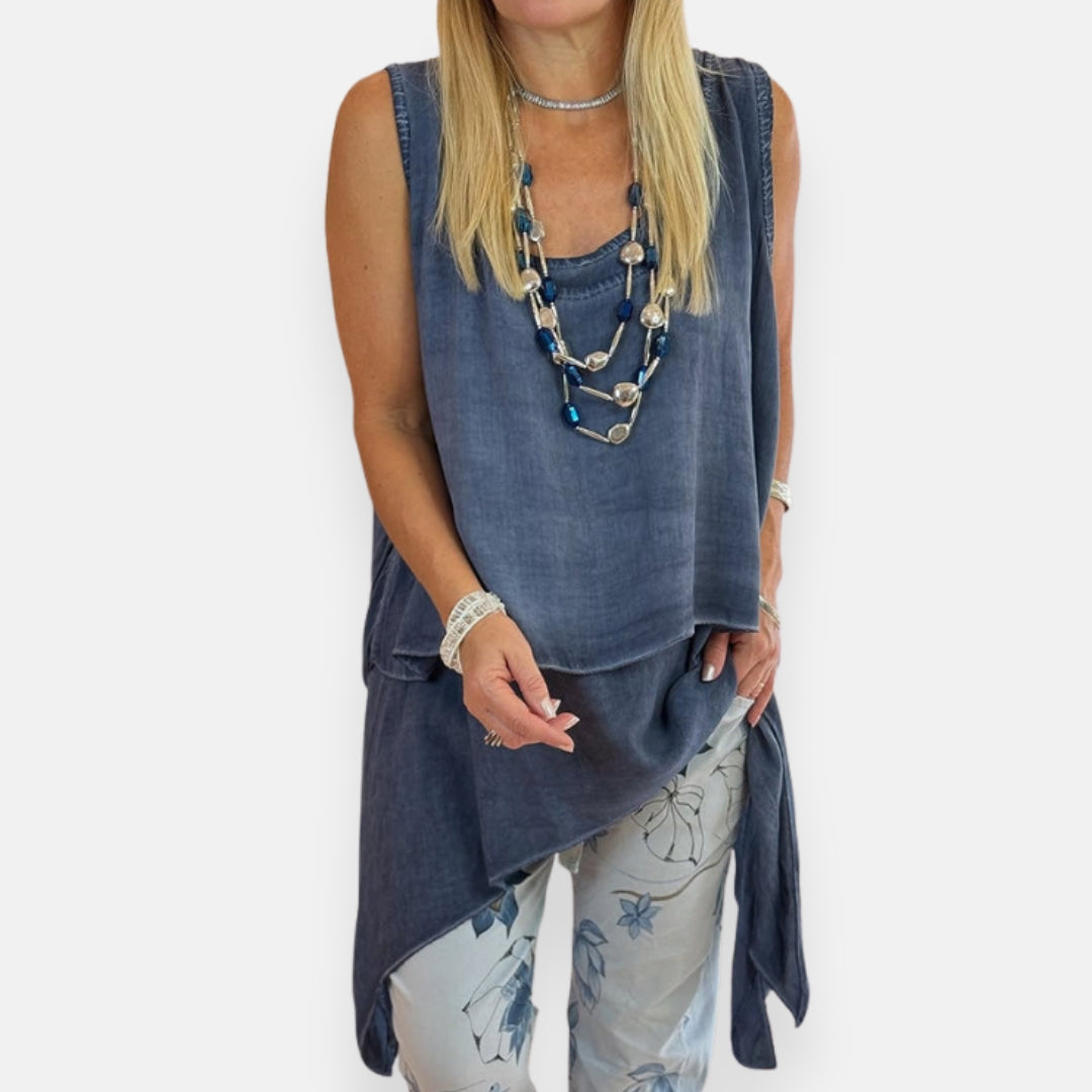 Olimpia – Top fluido a sovrapposizione elegante