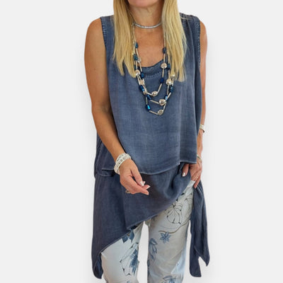 Olimpia – Top fluido a sovrapposizione elegante