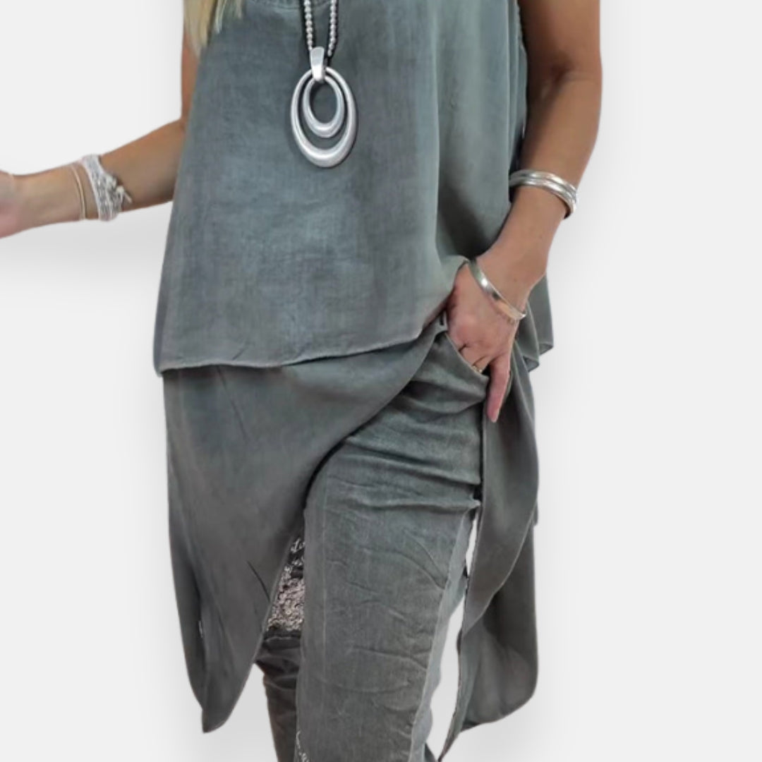 Natascia – Pantaloni casual con dettaglio stella