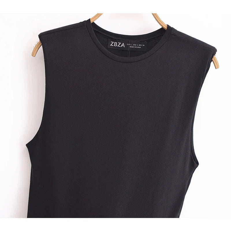 Clarinda – Abito smanicato bicolore con cintura