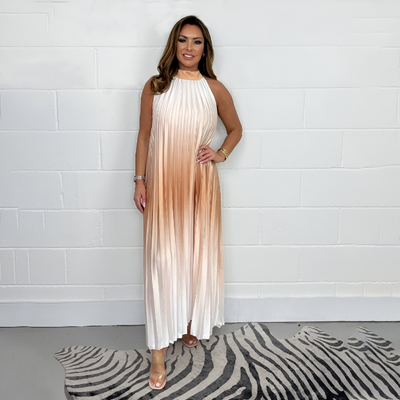 Isotta – Abito Plissettato con Effetto Sfumato