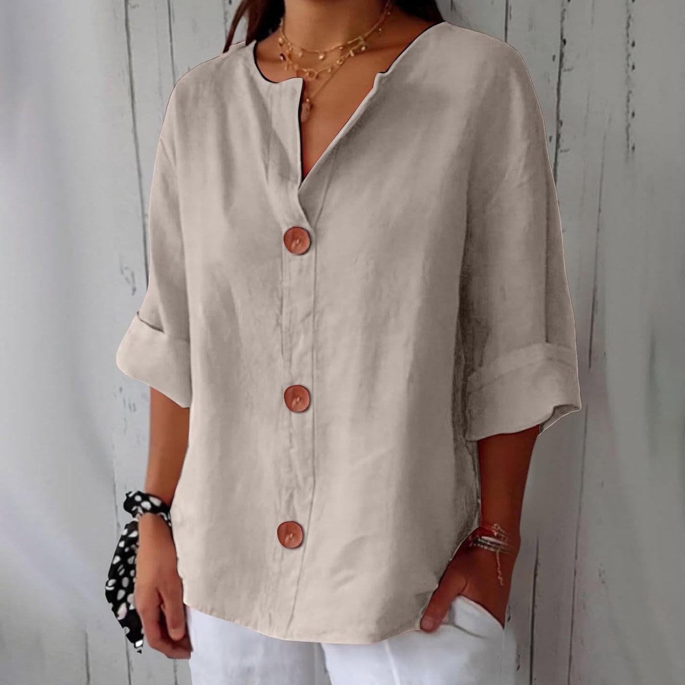 Martina – Blusa in lino dallo stile coastal