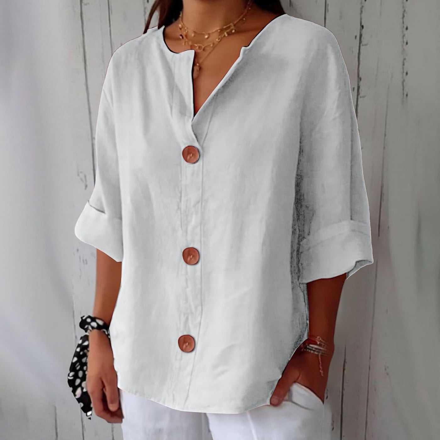 Martina – Blusa in lino dallo stile coastal
