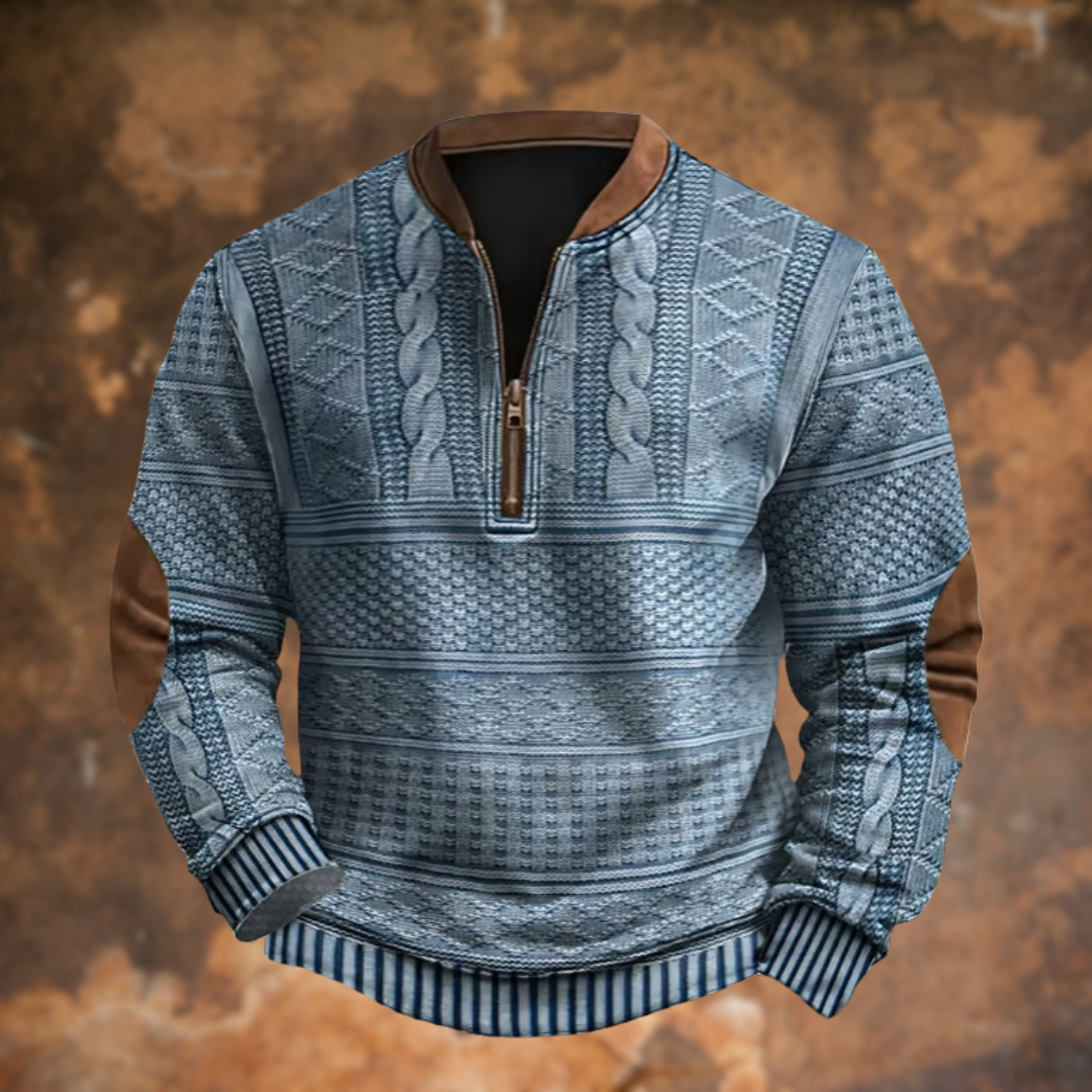 Laverio – Maglione da uomo con mezza zip