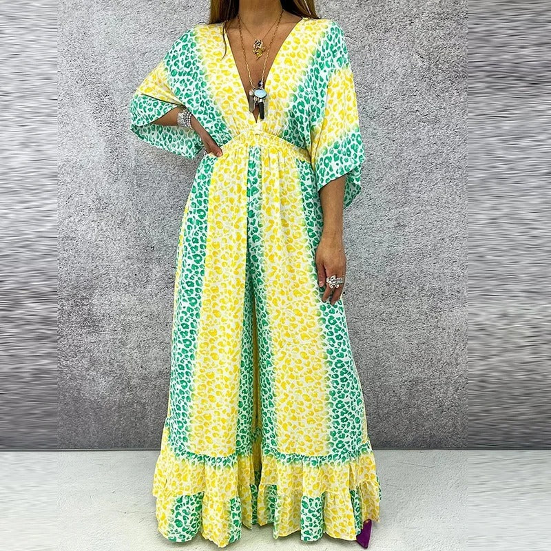 Thea – Elegante tuta con scollo a V e vita alta