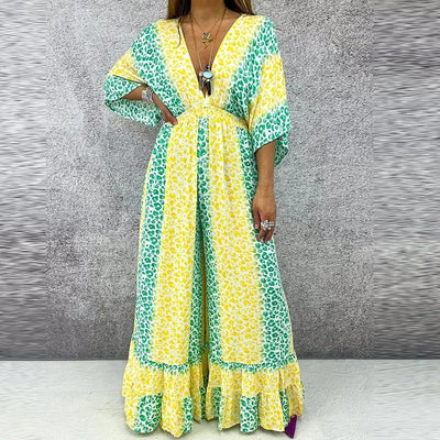 Thea – Elegante tuta con scollo a V e vita alta