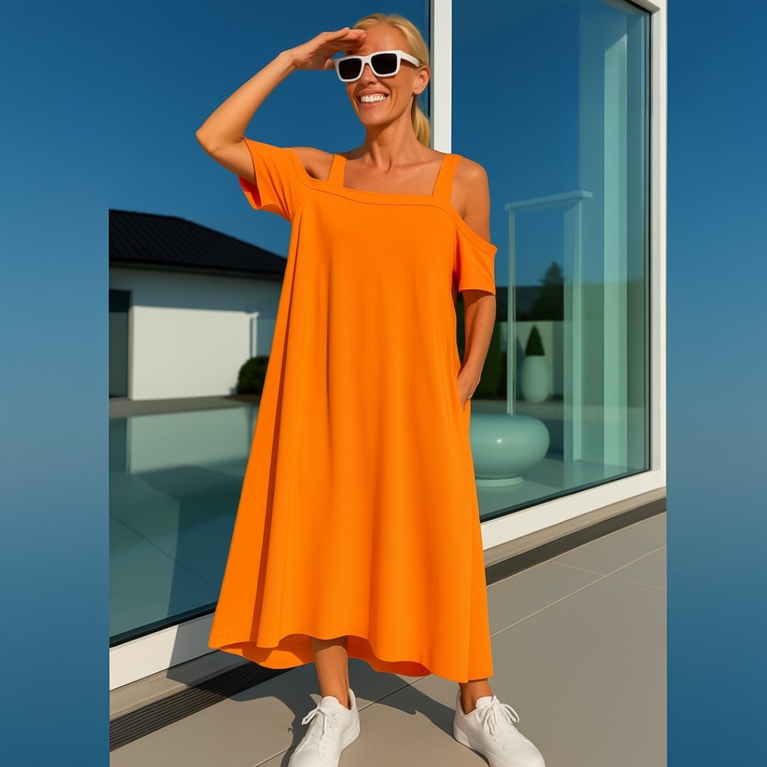 Sina – Abito midi con spalle scoperte