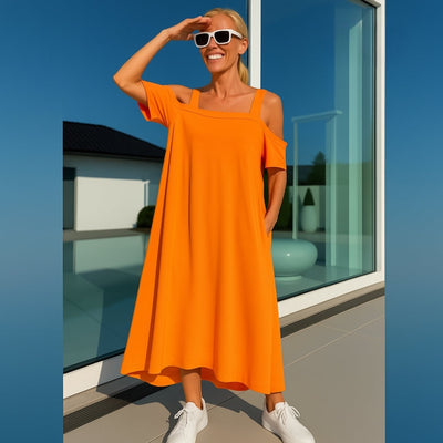 Sina – Abito midi con spalle scoperte