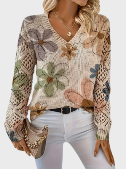 Avelora - Maglione lavorato a maglia con dettagli floreali 2