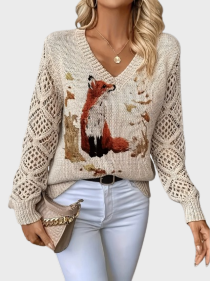 Avelora - Maglione lavorato a maglia con dettagli floreali 6