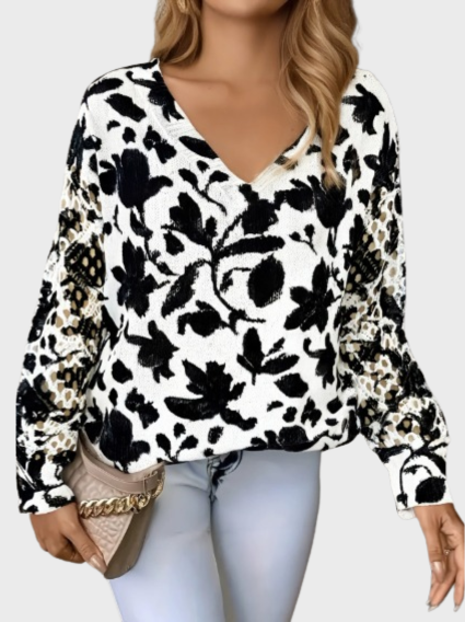 Avelora - Maglione lavorato a maglia con dettagli floreali 8