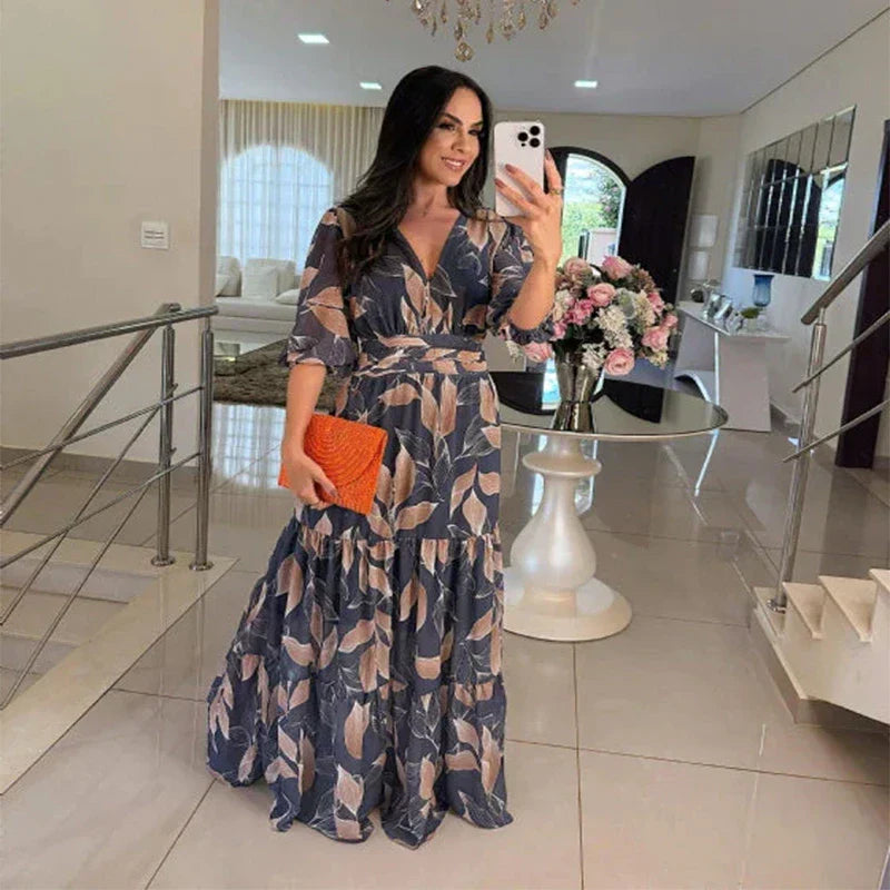 Camille | Abito lungo floreale con vestibilità comoda per giornate eleganti