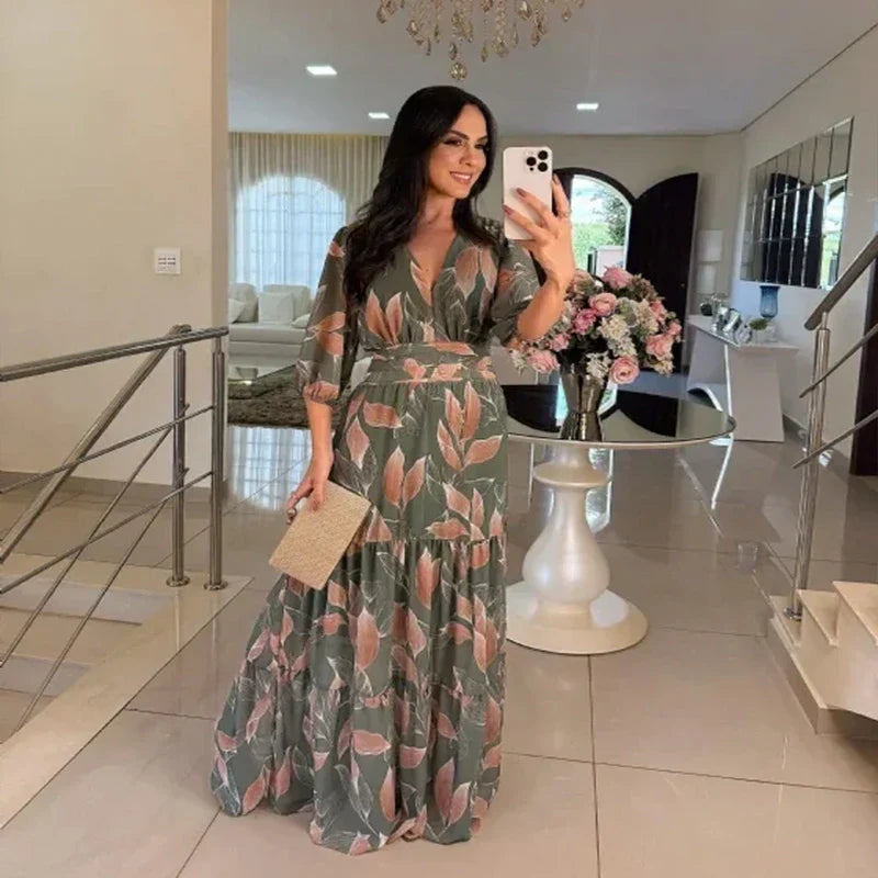 Camille | Abito lungo floreale con vestibilità comoda per giornate eleganti