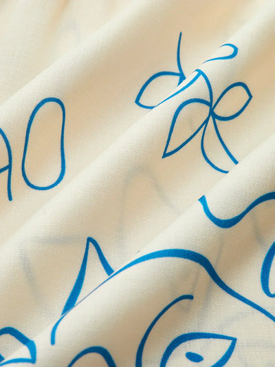 Anna® | Abito corto oversize con stampa solare in stile casual