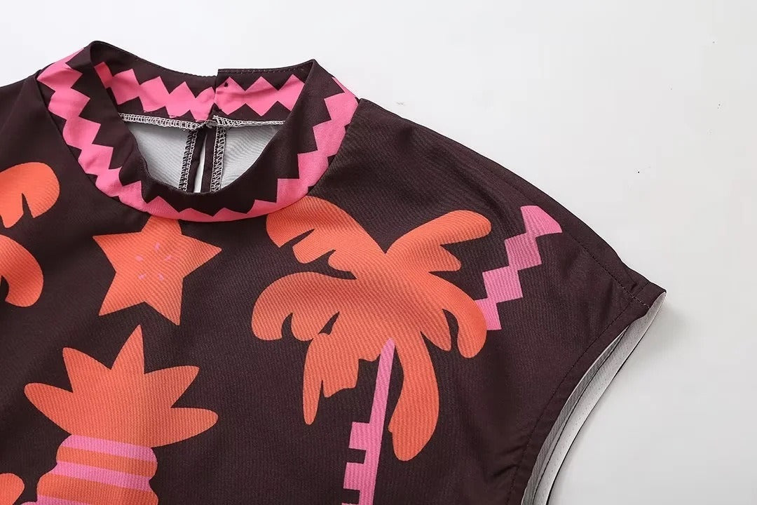 Katia – Completo con Top e Gonna Stampata