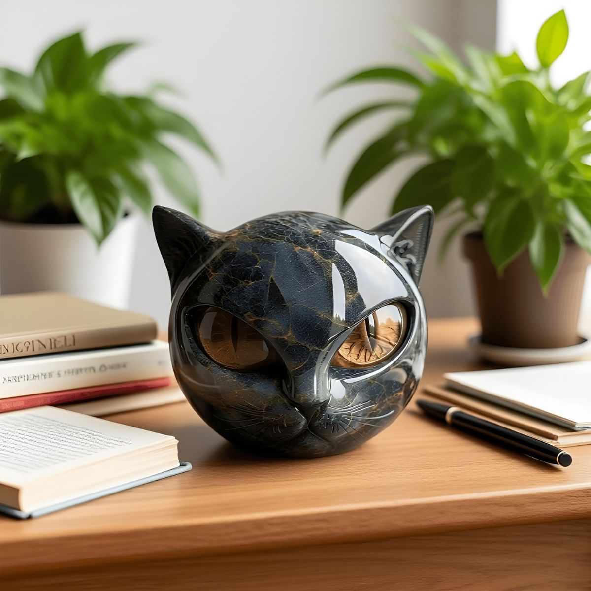 Sfinge – scultura decorativa di gatto nero