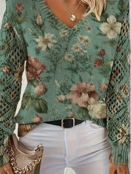 Avelora - Maglione lavorato a maglia con dettagli floreali 3