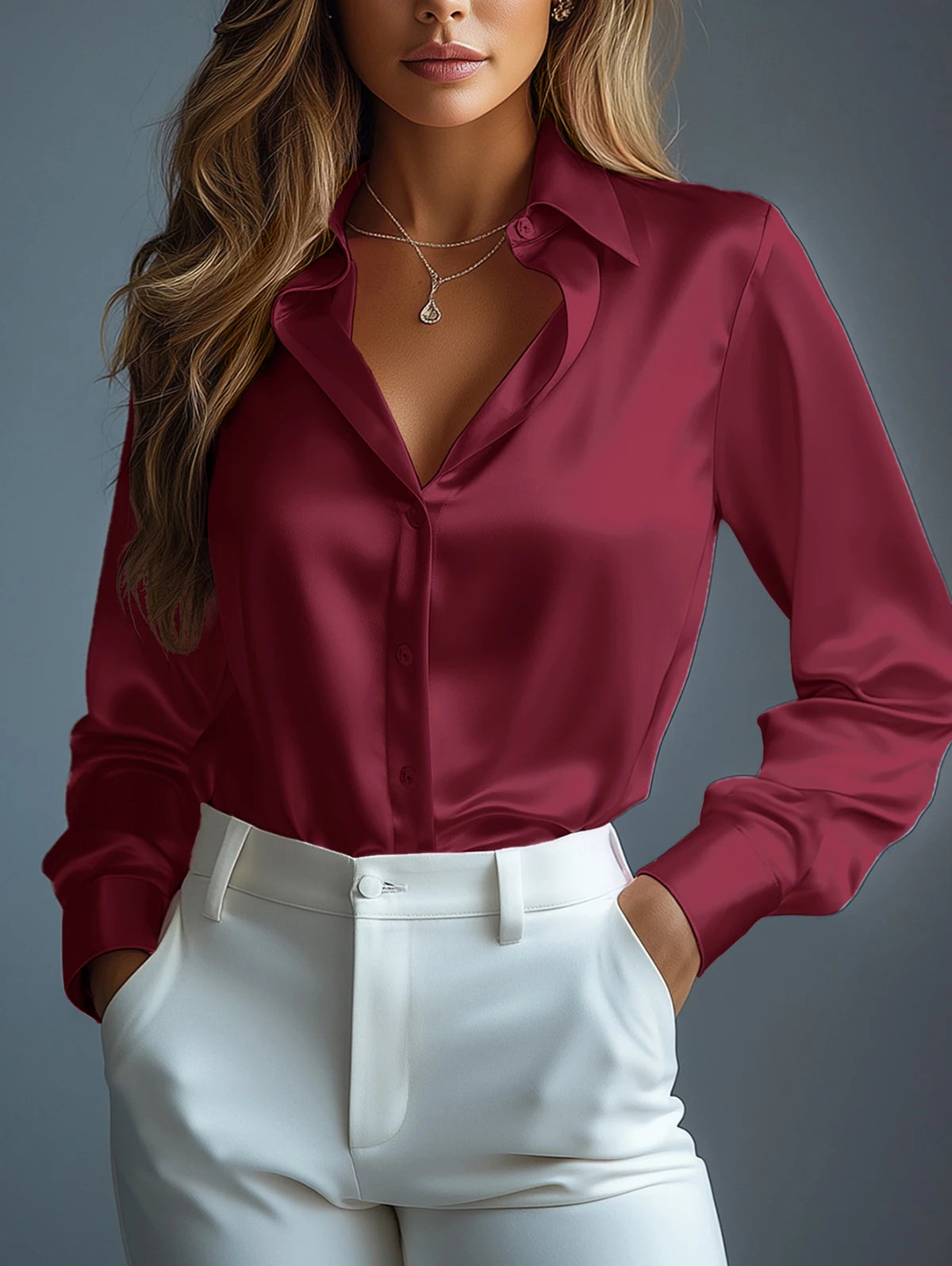 Flaviana – Camicia in satin dal taglio elegante