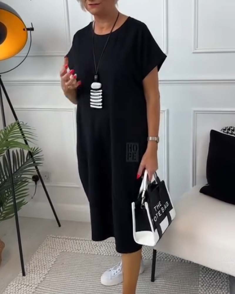 Giuseppina - Abito Estivo Casual con Stampa a Lettere