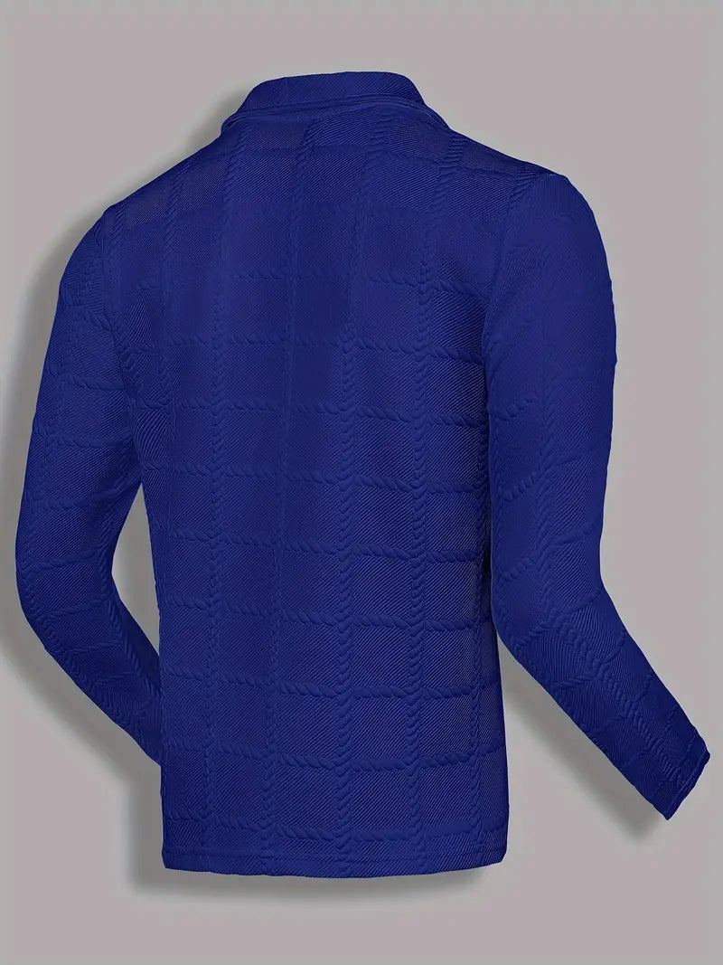 Claudio - Camicia a Maniche Lunghe con Motivo in Rilievoe