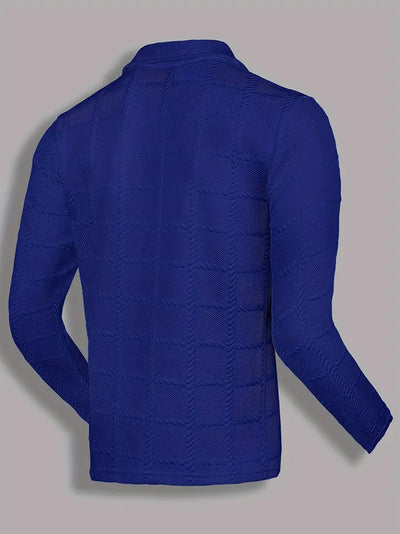 Claudio - Camicia a Maniche Lunghe con Motivo in Rilievoe