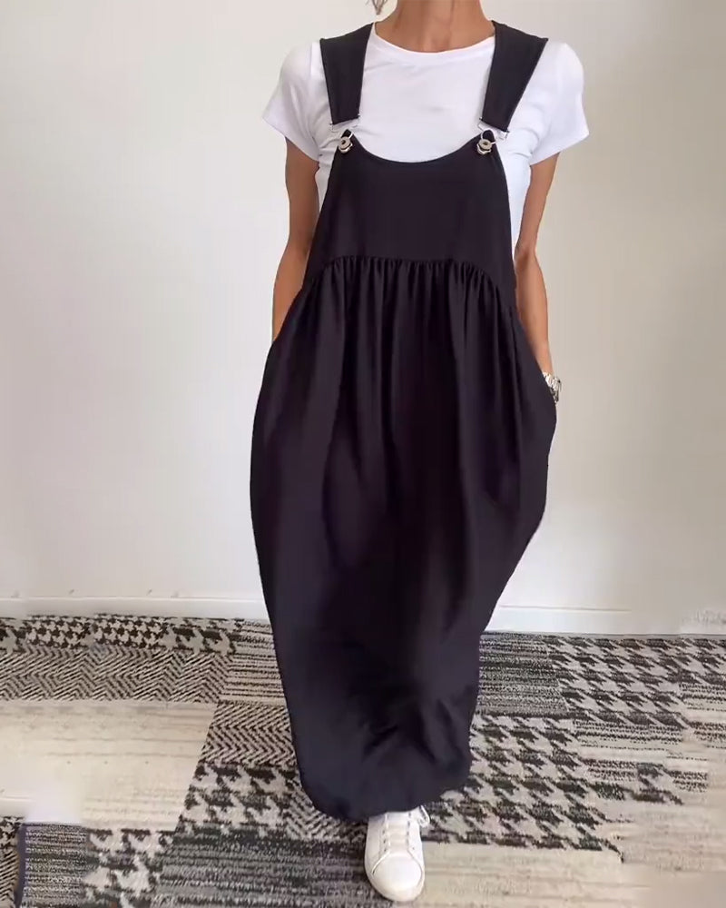 Contessa - Abito Casual a Spalline in Tinta Unita