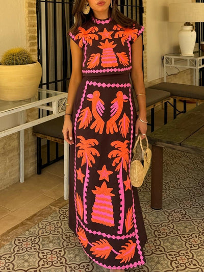 Katia – Completo con Top e Gonna Stampata