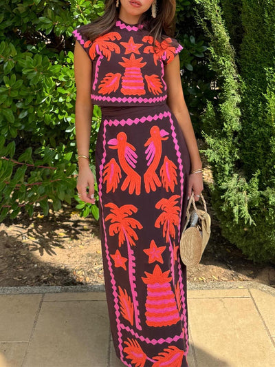 Katia – Completo con Top e Gonna Stampata