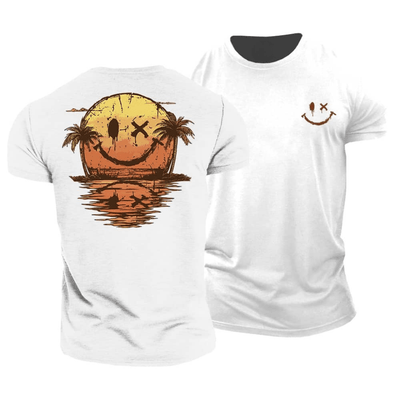 Salvatore - T-Shirt Estivo con Smiley e Mare